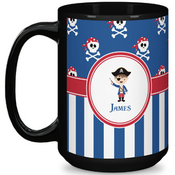 Blue Pirate 15 Oz Coffee Mug - Black (Personalized)