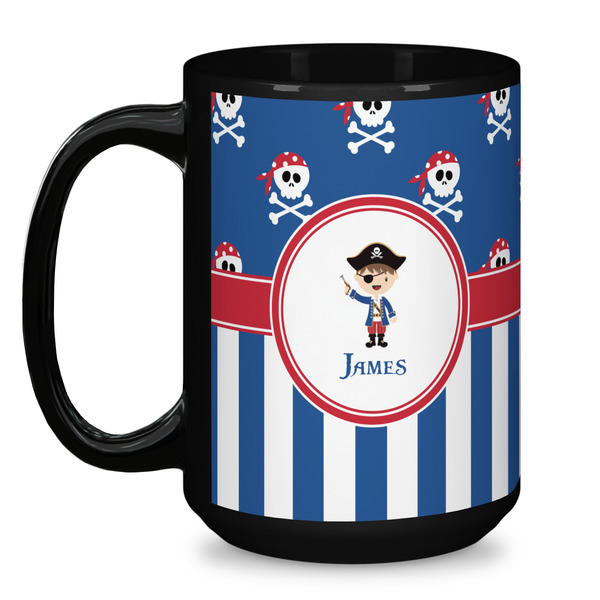 Blue Pirate Coffee Mug - 15 oz - Black