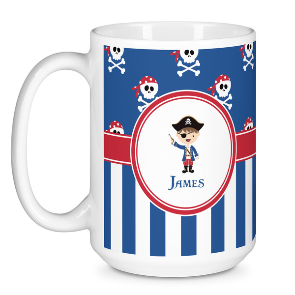 Blue Pirate Coffee Mug - 15 oz - White
