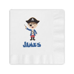 Blue Pirate Coined Cocktail Napkins (Personalized)