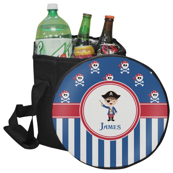 Custom Blue Pirate Collapsible Cooler & Seat (Personalized)