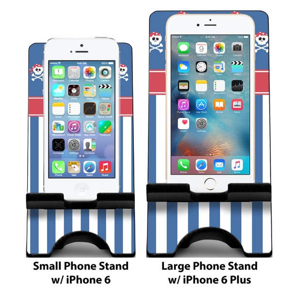 Blue Pirate Compare Phone Stand Sizes - with iPhones