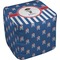 Blue Pirate Cube Poof Ottoman (Top)