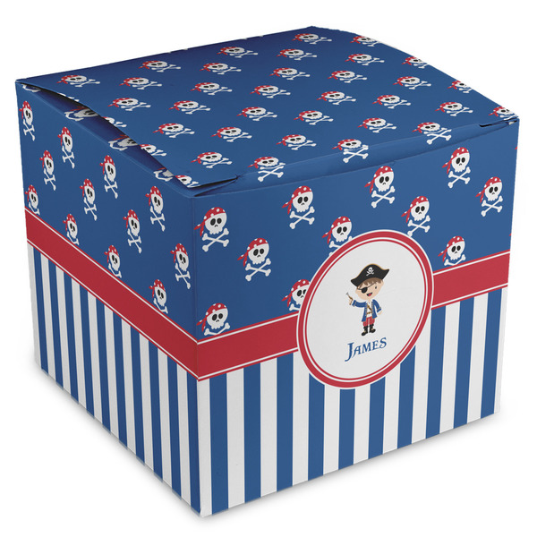 Custom Blue Pirate Cube Favor Gift Boxes (Personalized)