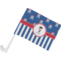 Blue Pirate Car Flag - Small w/ Name or Text