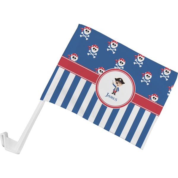 Custom Blue Pirate Car Flag - Small w/ Name or Text