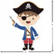 Blue Pirate Custom Shape Iron On Patches - L - APPROVAL