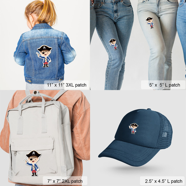 Blue Pirate Custom Shape Iron On Patches - LIFESTYLE