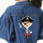 Blue Pirate Twill Iron On Patch - Custom Shape - 3XL