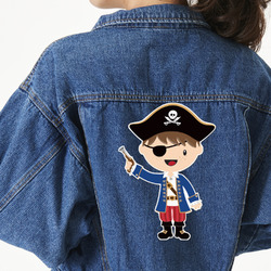 Blue Pirate Twill Iron On Patch - Custom Shape - 3XL