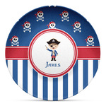 Blue Pirate Microwave Safe Plastic Plate - Composite Polymer (Personalized)