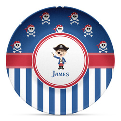 Blue Pirate Microwave Safe Plastic Plate - Composite Polymer (Personalized)
