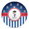 Blue Pirate Microwave Safe Plastic Plate - Composite Polymer (Personalized)