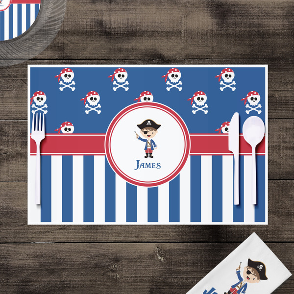 Blue Pirate Disposable Paper Placemat - In Context