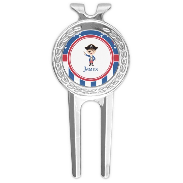 Custom Blue Pirate Golf Divot Tool & Ball Marker (Personalized)