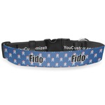 Blue Pirate Deluxe Dog Collar - Large (13" to 21") (Personalized)