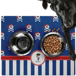Blue Pirate Dog Food Mat - Large w/ Name or Text