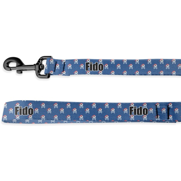 Custom Blue Pirate Deluxe Dog Leash - 4 ft (Personalized)