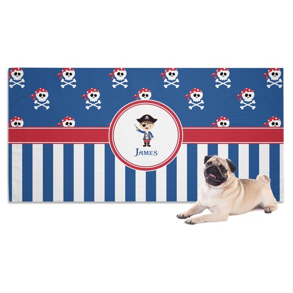 Custom Blue Pirate Dog Towel (Personalized)