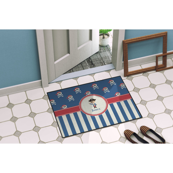 Blue Pirate Door Mat Lifestyle