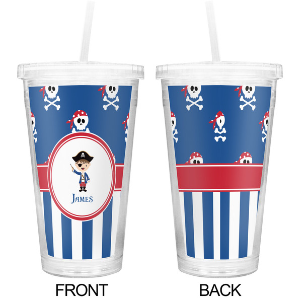 Blue Pirate Double Wall Tumbler with Straw - Approval