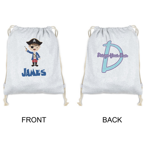Blue Pirate Drawstring Backpacks - Sweatshirt Fleece - Double Sided - APPROVAL