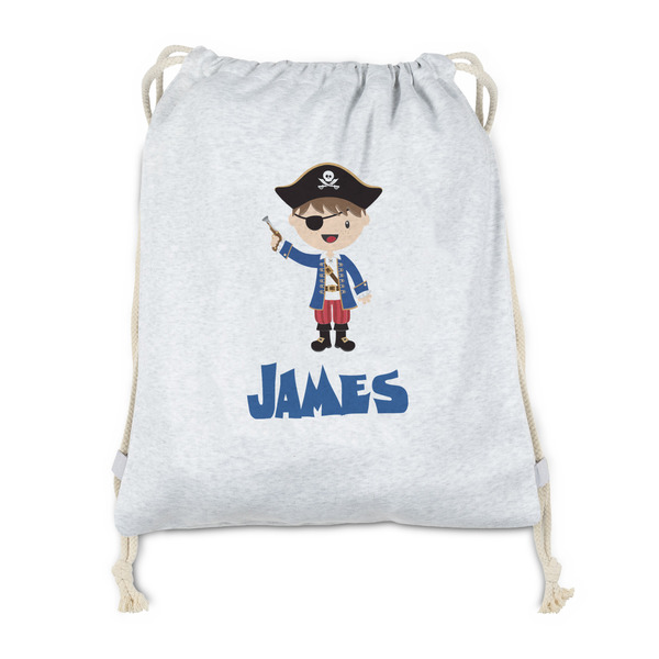 Custom Blue Pirate Drawstring Backpack - Sweatshirt Fleece - Double Sided (Personalized)