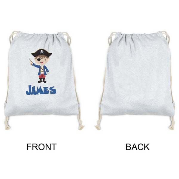 Blue Pirate Drawstring Backpacks - Sweatshirt Fleece - Single Sided - APPROVAL