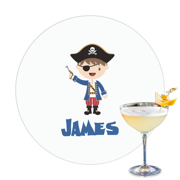 Custom Blue Pirate Printed Drink Topper (Personalized)