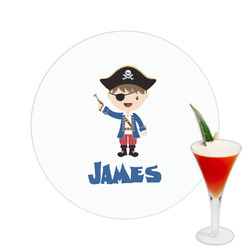 Blue Pirate Printed Drink Topper -  2.5" (Personalized)