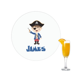 Blue Pirate Printed Drink Topper - 2.15" (Personalized)