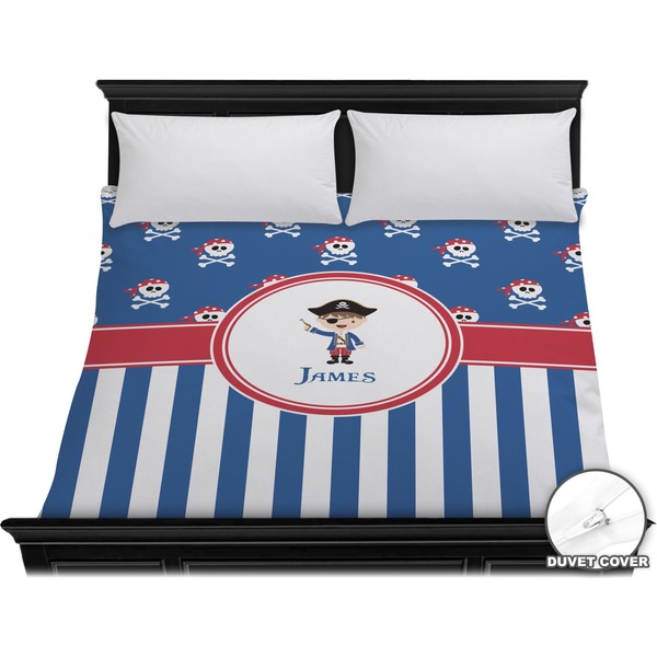 Custom Blue Pirate Duvet Cover - King (Personalized)