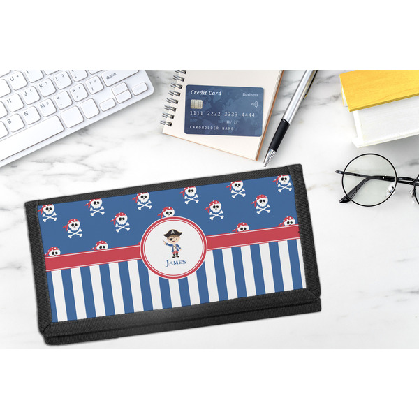 Blue Pirate DyeTrans Checkbook Cover - LIFESTYLE