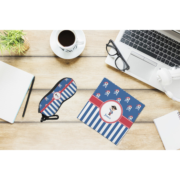Blue Pirate Eyeglass Case and Cloth Set - LIFESTYLE