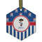 Blue Pirate Frosted Glass Ornament - Hexagon