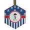 Blue Pirate Flat Glass Ornament - Hexagon w/ Name or Text