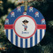 Blue Pirate Frosted Glass Ornament - Round (Lifestyle)