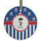 Blue Pirate Frosted Glass Ornament - Round