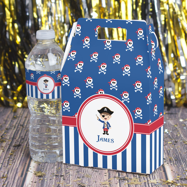 Blue Pirate Gable Favor Box - In Context