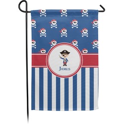 Blue Pirate Small Garden Flag - Double Sided w/ Name or Text