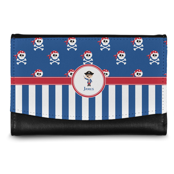Custom Blue Pirate Genuine Leather Women's Wallet - Small (Personalized)