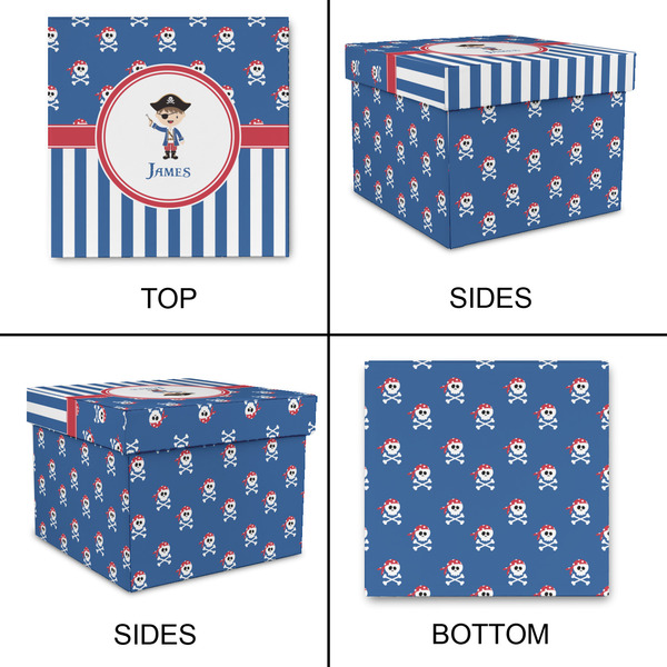 Blue Pirate Gift Boxes with Lid - Canvas Wrapped - Large - Approval
