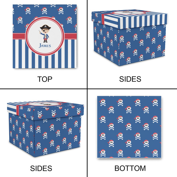 Blue Pirate Gift Boxes with Lid - Canvas Wrapped - Medium - Approval