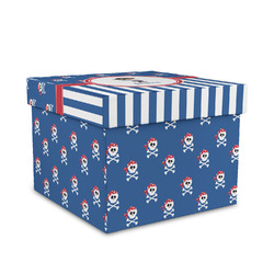 Blue Pirate Gift Box with Lid - Canvas Wrapped - Medium (Personalized)