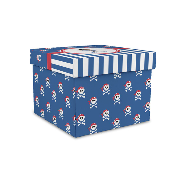 Blue Pirate Gift Boxes with Lid - Canvas Wrapped - Small - Front/Main