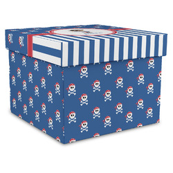 Blue Pirate Gift Box with Lid - Canvas Wrapped - X-Large (Personalized)