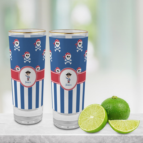 Blue Pirate Glass Shot Glass - 2 oz - LIFESTYLE