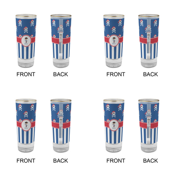 Blue Pirate Glass Shot Glass - 2 oz - Set of 4 - APPROVAL
