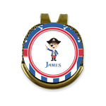 Blue Pirate Golf Ball Marker - Hat Clip - Gold