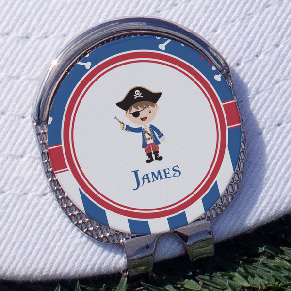 Custom Blue Pirate Golf Ball Marker - Hat Clip